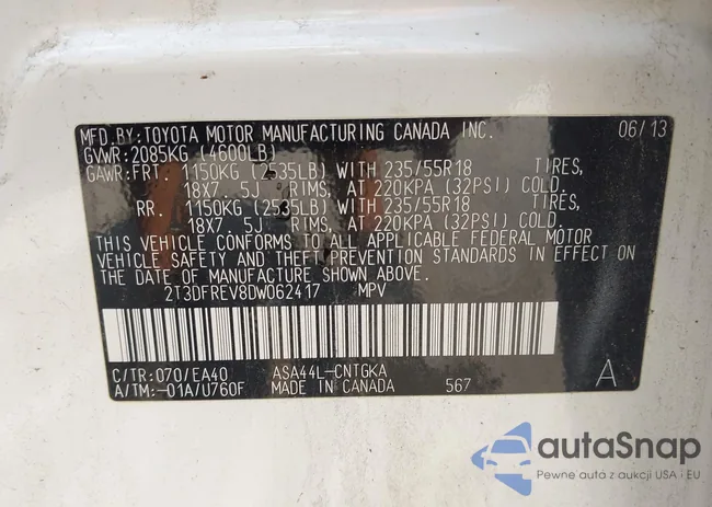 2T3DFREV8DW062417: 42793587