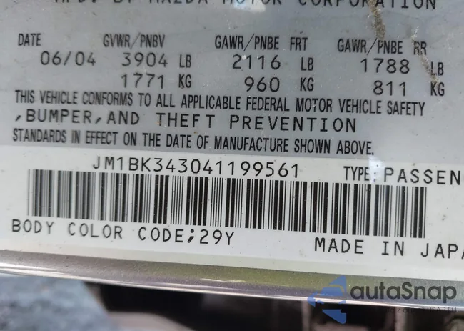 JM1BK343041199561: 42793611