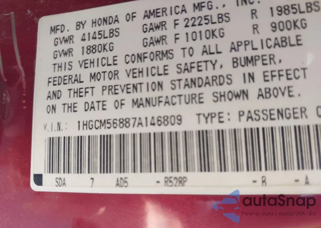 1HGCM56887A146809: 42793617