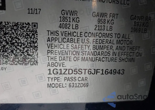 1G1ZD5ST6JF164943: 42793618