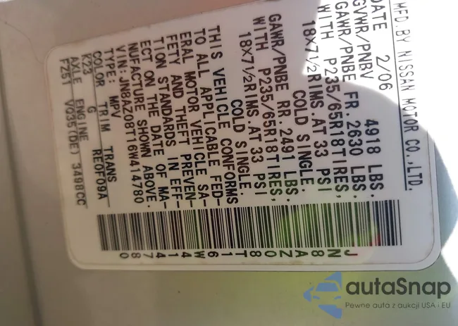 JN8AZ08T16W414780: 42793754