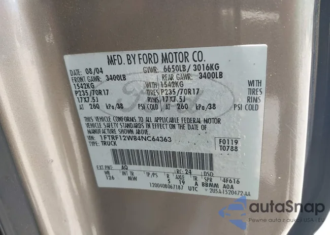 1FTRF12W84NC64363: 42793827