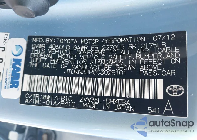 JTDKN3DP0C3025101: 42795008