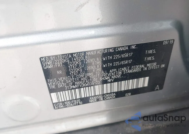 2T3MWRFV3KW039123: 42795525