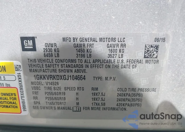 1GKKVRKDXGJ104664: 42794638