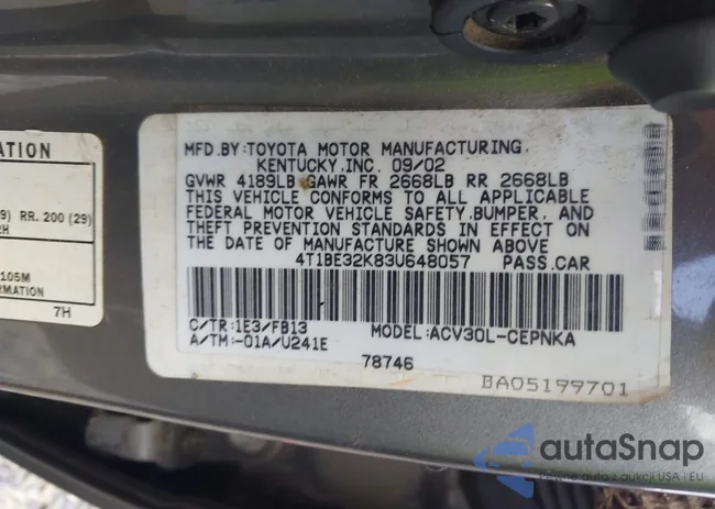 4T1BE32K83U648057: 42796295