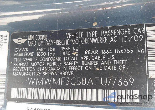 WMWMF3C50ATU77369: 42796389