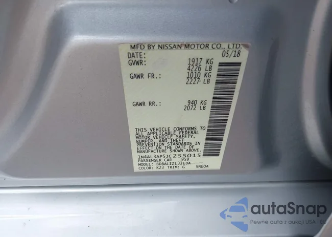 1N4AL3AP5JC255015: 42796496