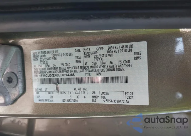 1FMCU0GX6EUB14388: 42796534