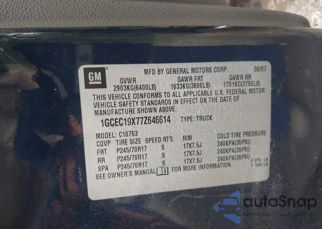 1GCEC19X77Z646614: 42796548