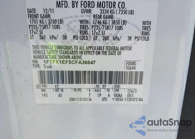 1FTFX1EF5CFA36647: 42795921