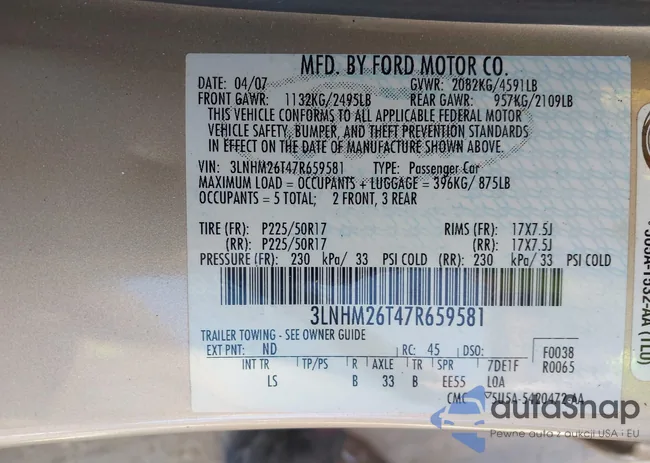 3LNHM26T47R659581: 42797009