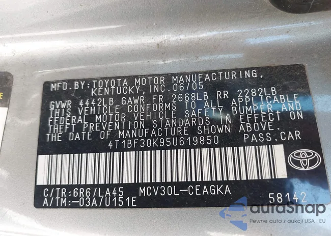 4T1BF30K95U619850: 42797111