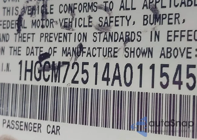 1HGCM72514A011545: 42797194