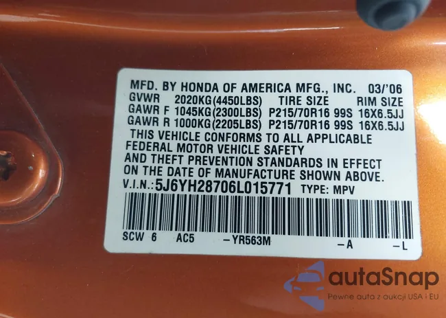 5J6YH28706L015771: 42797317