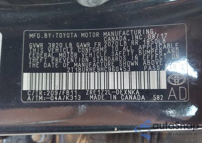 2T1BURHE9HC960453: 42797351