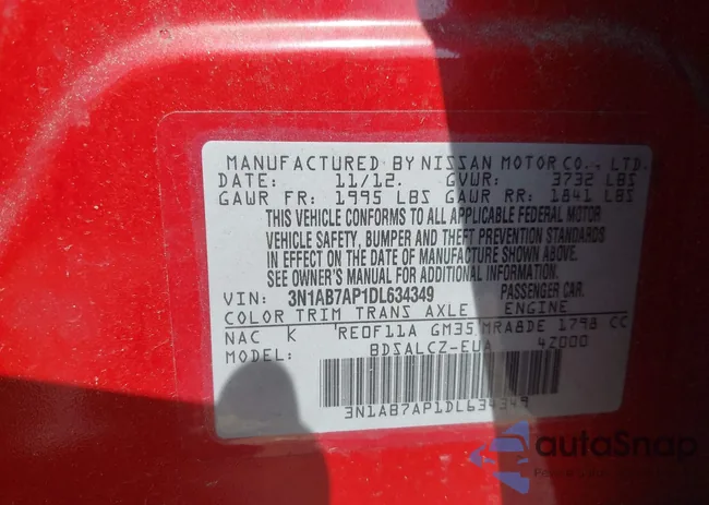 3N1AB7AP1DL634349: 42797474