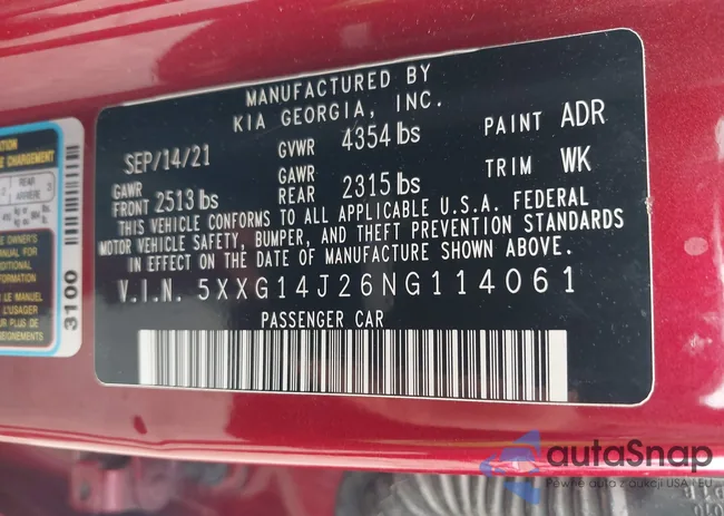 5XXG14J26NG114061: 42796596