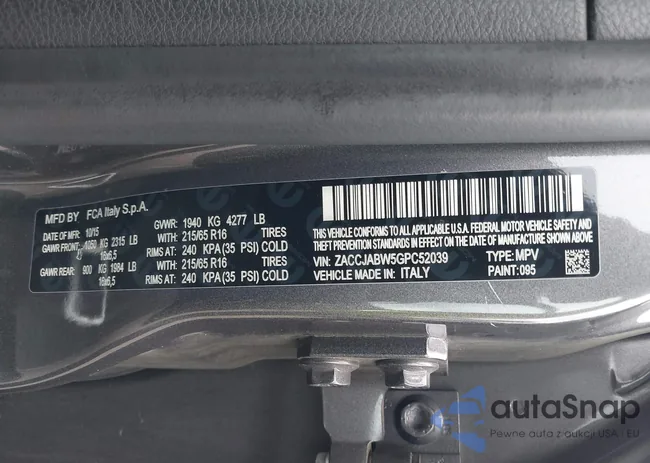 ZACCJABW5GPC52039: 42796625