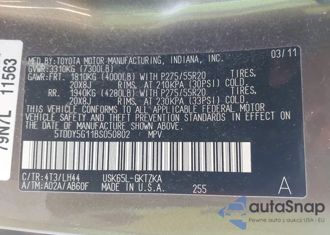 5TDDY5G11BS050802: 42796720