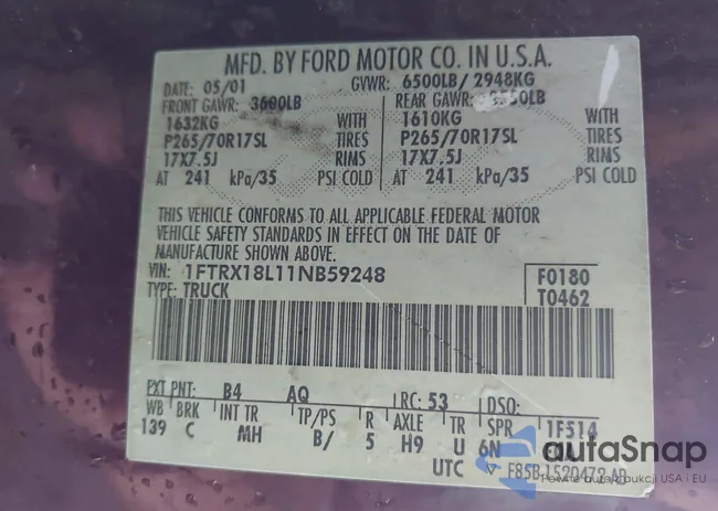 1FTRX18L11NB59248: 42796892