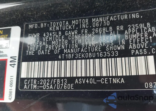 4T1BF3EK0BU163533: 42798075