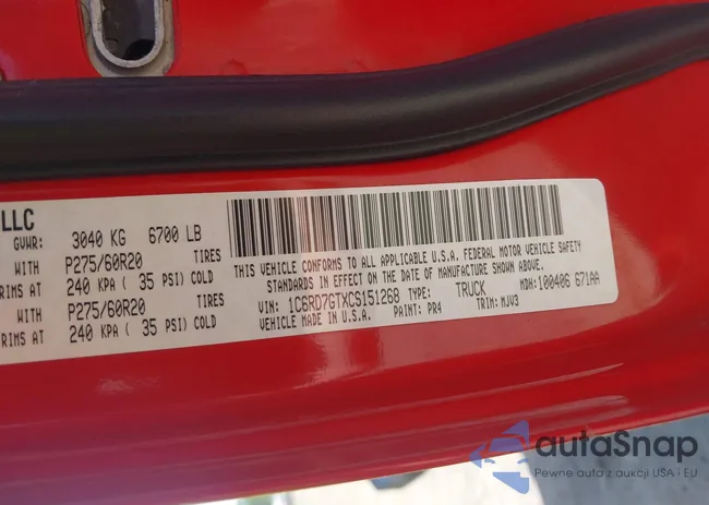 1C6RD7GTXCS151268: 42798105