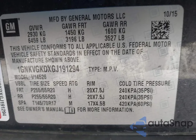 1GNKVGKDXGJ191294: 42798148