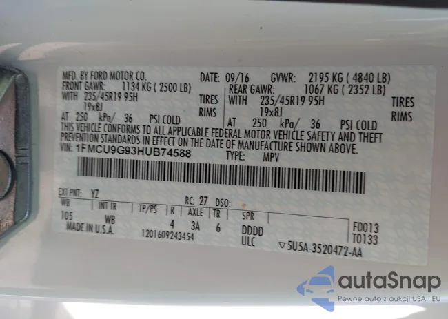 1FMCU9G93HUB74588: 42798289