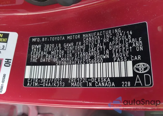 2T1BURHEXEC156660: 42798469