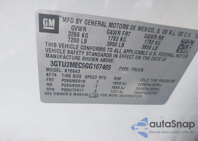 3GTU2MEC5GG167465: 42798562