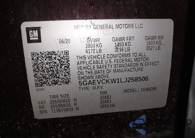 5GAEVCKW1LJ258506: 42797680