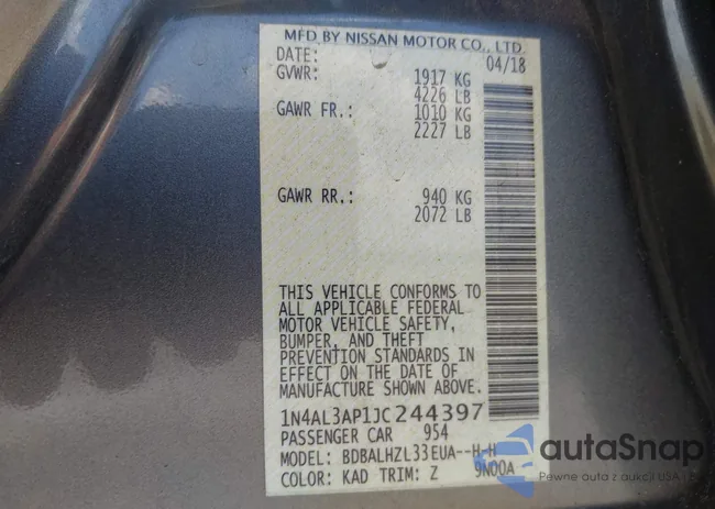 1N4AL3AP1JC244397: 42797692