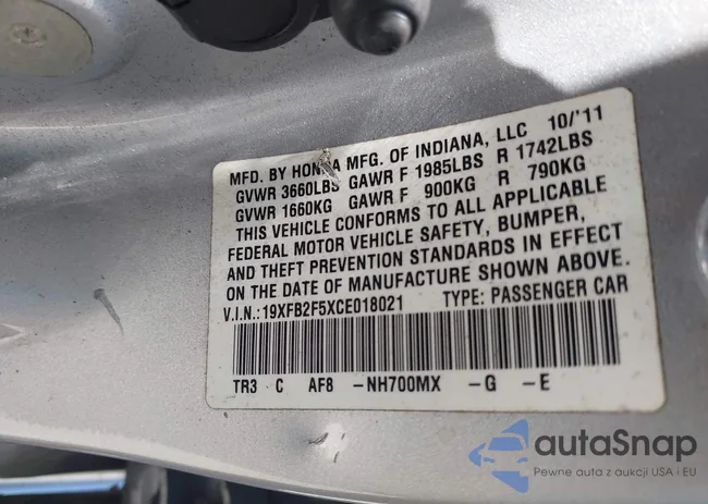 19XFB2F5XCE018021: 42797734