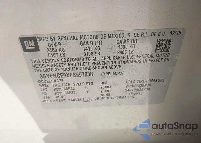 3GYFNCE3XFS597038: 42797857