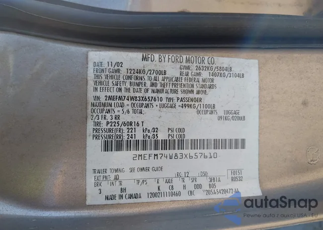 2MEFM74W83X657610: 42799231