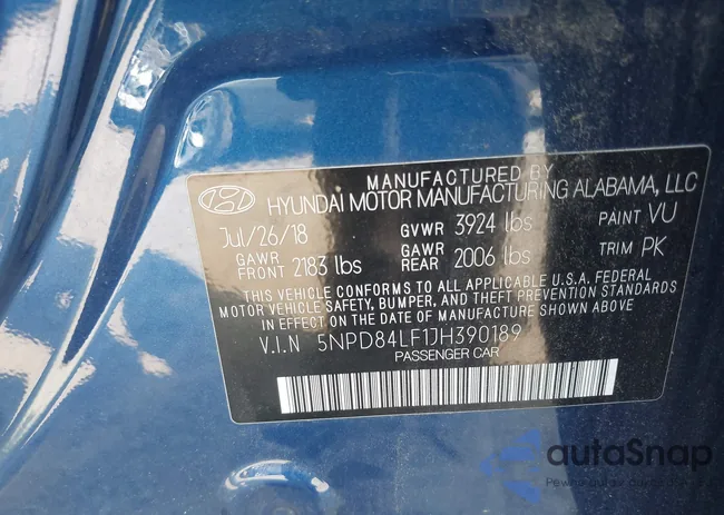 5NPD84LF1JH390189: 42799246