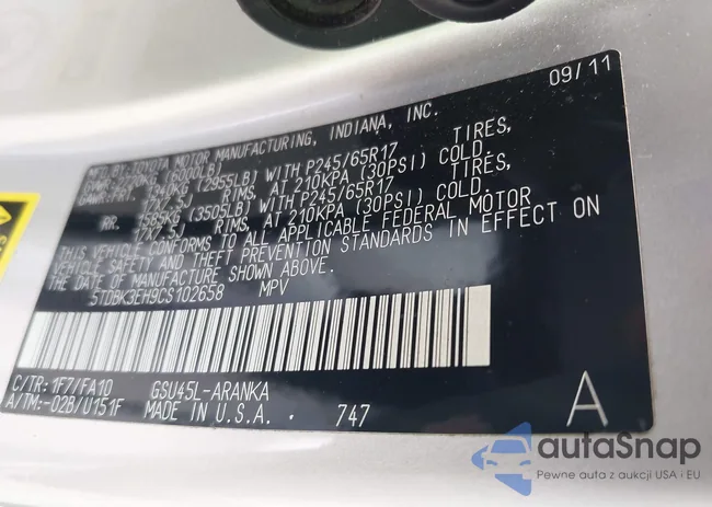 5TDBK3EH9CS102658: 42799451