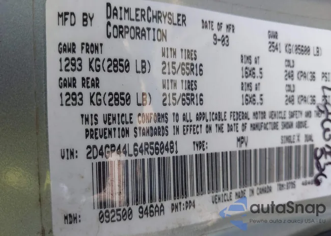 2D4GP44L64R560481: 42798640