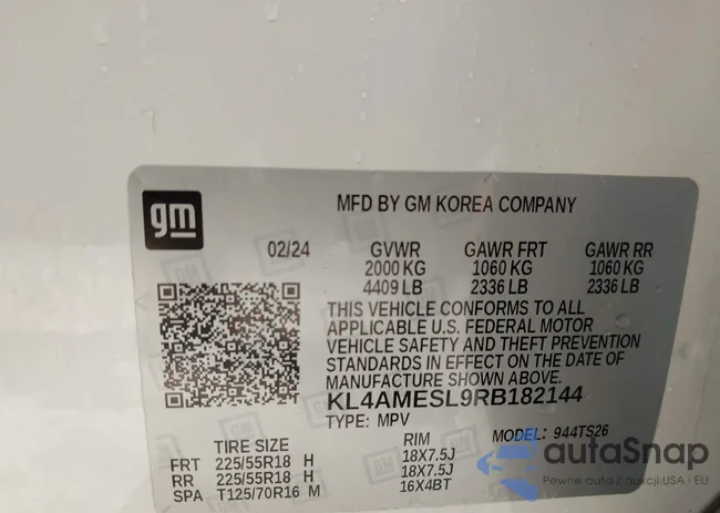 KL4AMESL9RB182144: 42799970