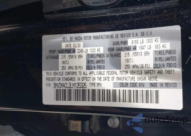 3MVDMACL2LM125325: 42800004