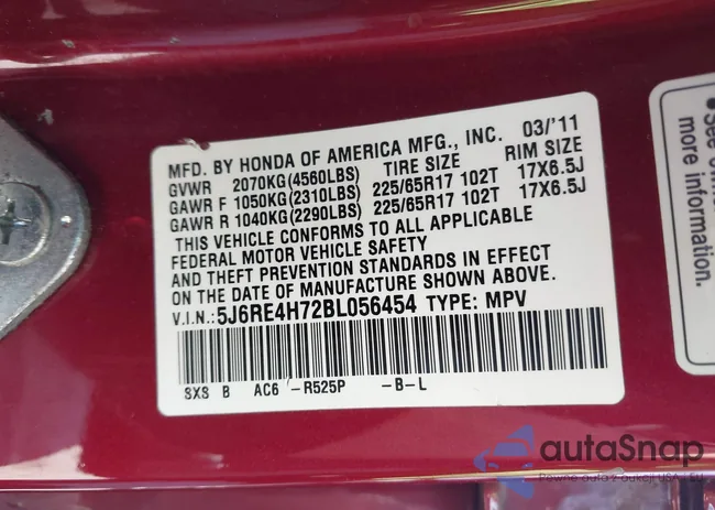 5J6RE4H72BL056454: 42800025