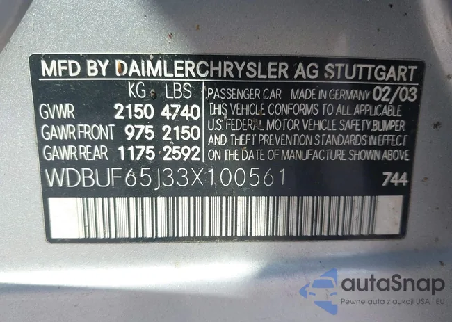 WDBUF65J33X100561: 42800069