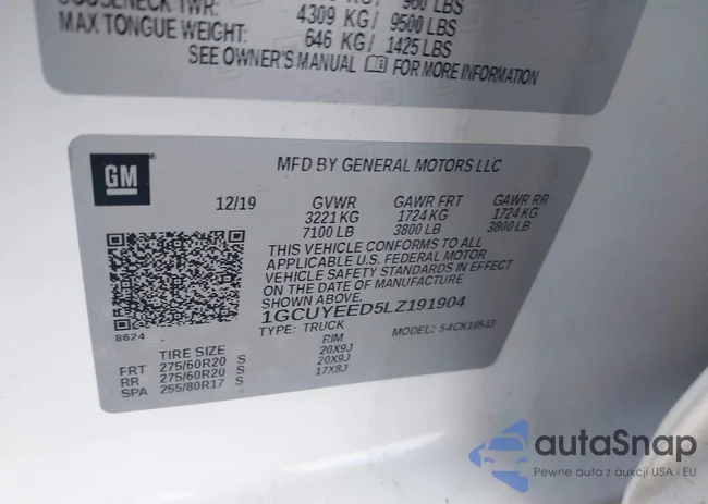 1GCUYEED5LZ191904: 42800163