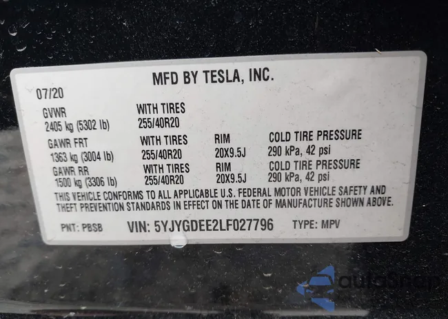 5YJYGDEE2LF027796: 42800164