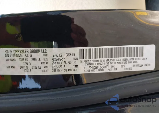 2C4RC1BG1DR540581: 42800212