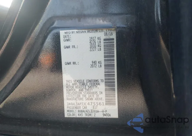 1N4AL3AP3JC475561: 42800232