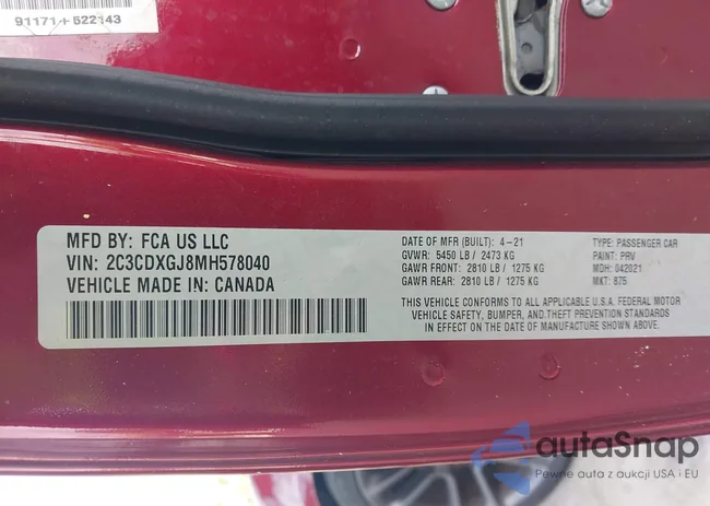 2C3CDXGJ8MH578040: 42800262