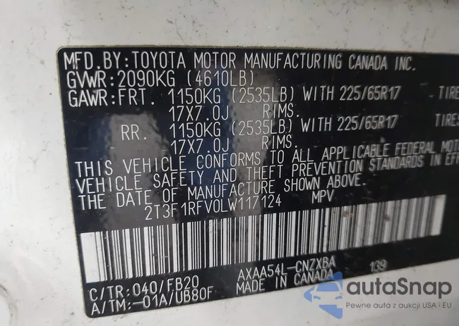 2T3F1RFV0LW117124: 42800355