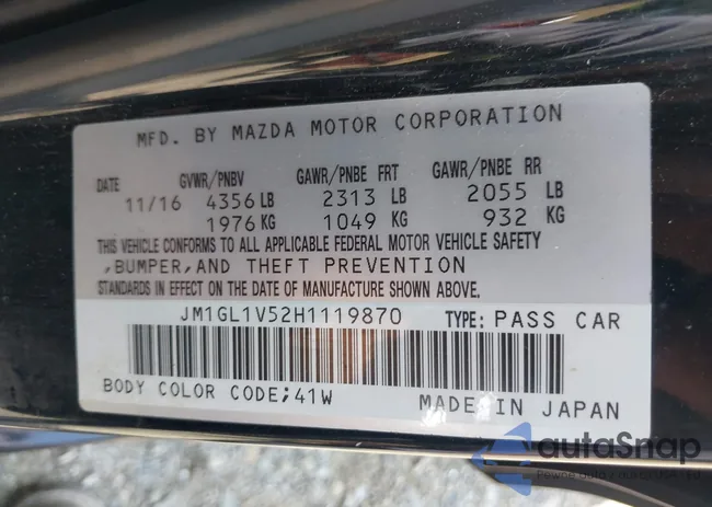 JM1GL1V52H1119870: 42800357